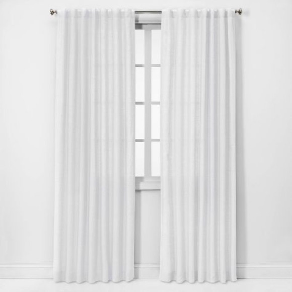 1Panel Light Filtering Linen Window Curtain Panel - Threshold - Picture 5 of 8